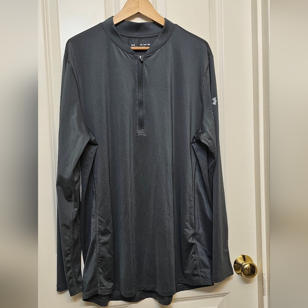 UNDER ARMOR Men’s Half Zip Long Sleeve Seamless Grey 2XL